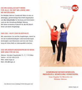 Flyer: „Gemeinsam besser bewegen“ Unser Bewegungsangebot für Menschen mit MS