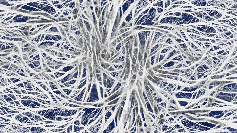 Darstellung eines Nervengeflechts auf blauem Hintergrund, Credit: Gerd Altmann, Pixabay