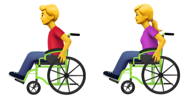 Accessible Emoji: Personen im Rollstuhl, Credit: Apple