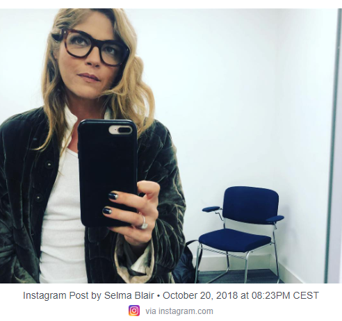 Screenshot Instagram-Post Selma Blair, 20. Oktober 2018