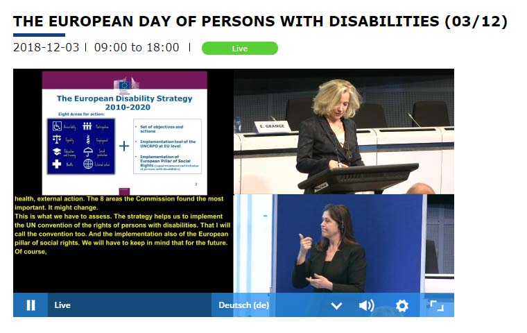 Live Streaming vom Europäischen Tag der Menschen mit Behinderungen