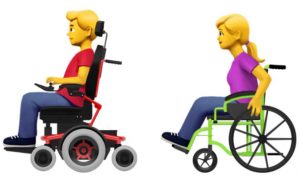 Emoji: Menschen mit Rollstuhl, © 2019 Emojipedia