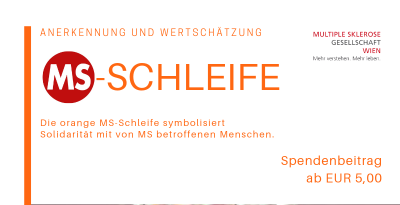 Die orange MS-Schleife symbolisiert Solidarität mit von Multipler Sklerose betroffenen Menschen. #MSRibbon #orangeribbon