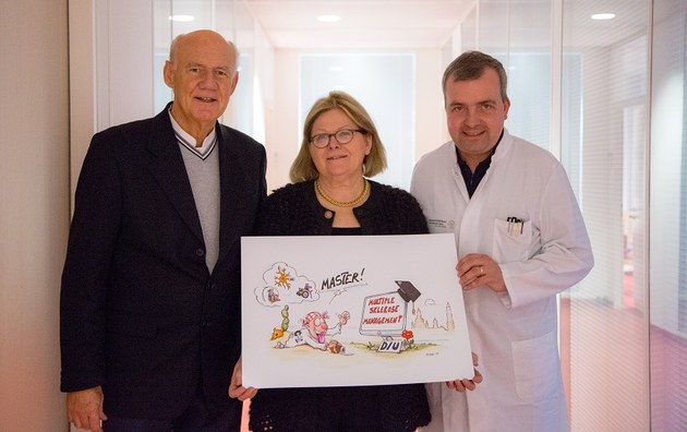 Prof. Dr. Richard Funk (DIU), Prof. Dr. Judith Haas (DMSG) und Prof. Dr. Tjalf Ziemssen (MS Zentrum) © Stephan Wiegand, MF TUD