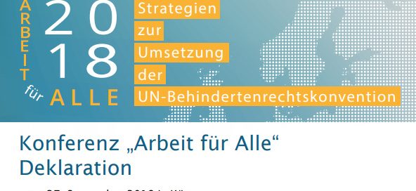 Konferenz „Arbeit für Alle“. Deklaration vom 27. September 2018 in Wien