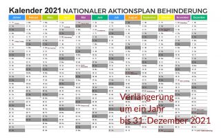 Nationaler Aktionsplan Behinderung um ein Jahr bis 31. Dezember 2021 verlängert
