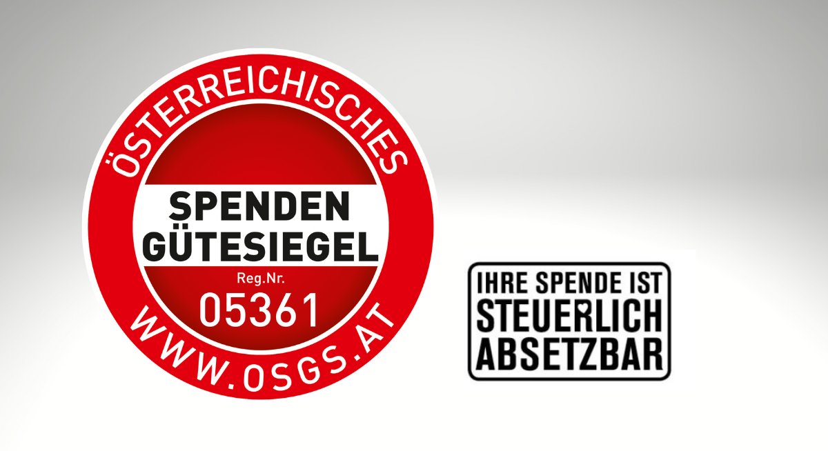 Spendengütesiegel Multiple Sklerose Gesellschaft Wien, Text: Ihre Spende ist steuerlich absetzbar.